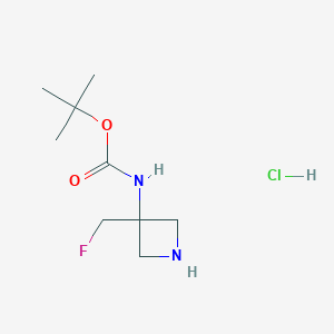 molecular formula C9H18ClFN2O2 B13474257 Tert-butyl N-[3-(fluoromethyl)azetidin-3-YL]carbamate hydrochloride 