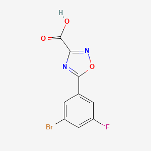 molecular formula C9H4BrFN2O3 B13474261 5-(3-Bromo-5-fluorophenyl)-1,2,4-oxadiazole-3-carboxylic acid 