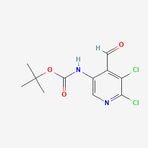 molecular formula C11H12Cl2N2O3 B13474316 tert-butyl N-(5,6-dichloro-4-formylpyridin-3-yl)carbamate 