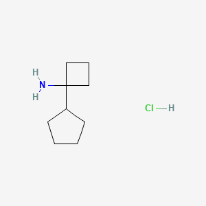 molecular formula C9H18ClN B13474318 1-Cyclopentylcyclobutan-1-amine hydrochloride 