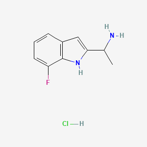 1-(7-fluoro-1H-indol-2-yl)ethan-1-aminehydrochloride