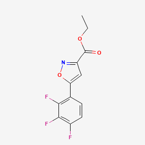 molecular formula C12H8F3NO3 B13474342 Ethyl 5-(2,3,4-trifluorophenyl)-1,2-oxazole-3-carboxylate 