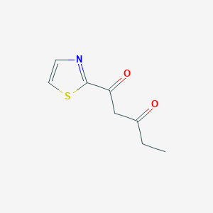 molecular formula C8H9NO2S B13474347 1-(Thiazol-2-yl)pentane-1,3-dione 