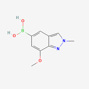 molecular formula C9H11BN2O3 B13474356 (7-methoxy-2-methyl-2H-indazol-5-yl)boronic acid 