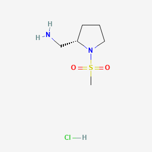 molecular formula C6H15ClN2O2S B13474364 [(2S)-1-methanesulfonylpyrrolidin-2-yl]methanamine hydrochloride 