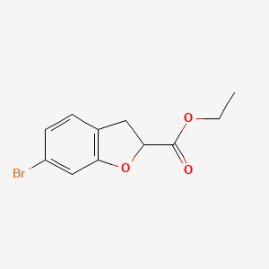 molecular formula C11H11BrO3 B13474392 Ethyl 6-bromo-2,3-dihydro-1-benzofuran-2-carboxylate 