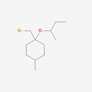 molecular formula C12H23BrO B13474405 1-(Bromomethyl)-1-(sec-butoxy)-4-methylcyclohexane 