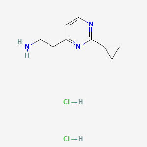 molecular formula C9H15Cl2N3 B13474455 2-(2-Cyclopropylpyrimidin-4-yl)ethan-1-amine dihydrochloride 