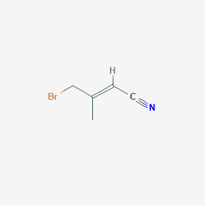 molecular formula C5H6BrN B13474526 4-Bromo-3-methylbut-2-enenitrile 