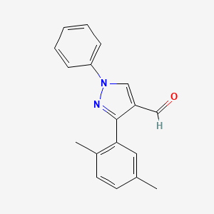 molecular formula C18H16N2O B1347453 3-(2,5-二甲基苯基)-1-苯基-1H-吡唑-4-甲醛 CAS No. 431073-03-9