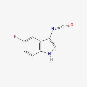 molecular formula C9H5FN2O B13474540 5-fluoro-3-isocyanato-1H-indole 