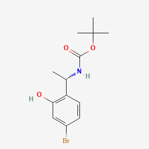 molecular formula C13H18BrNO3 B13474545 tert-butyl N-[(1S)-1-(4-bromo-2-hydroxyphenyl)ethyl]carbamate 