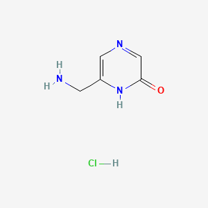 molecular formula C5H8ClN3O B13474564 6-(Aminomethyl)pyrazin-2-olhydrochloride 