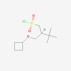 molecular formula C11H21ClO3S B13474576 2-(Cyclobutoxymethyl)-3,3-dimethylbutane-1-sulfonyl chloride 