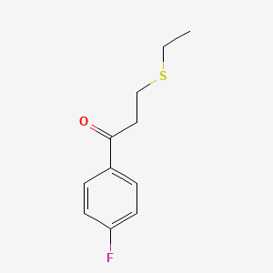 molecular formula C11H13FOS B13474606 3-(Ethylthio)-1-(4-fluorophenyl)propan-1-one 