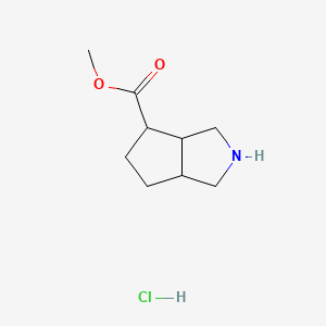 molecular formula C9H16ClNO2 B13474622 Methyl octahydrocyclopenta[c]pyrrole-4-carboxylate hydrochloride 