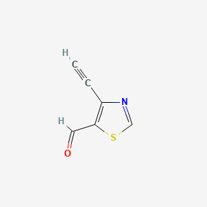 molecular formula C6H3NOS B13474670 4-Ethynyl-1,3-thiazole-5-carbaldehyde 