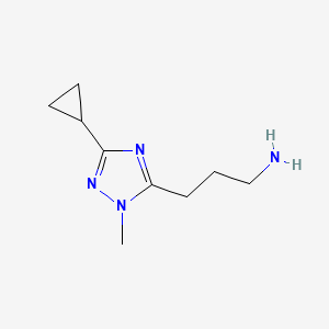 3-(3-Cyclopropyl-1-methyl-1h-1,2,4-triazol-5-yl)propan-1-amine