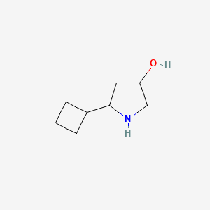 molecular formula C8H15NO B13474707 5-cyclobutylpyrrolidin-3-ol, Mixture of diastereomers 