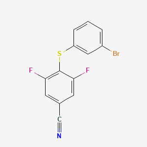 molecular formula C13H6BrF2NS B13474721 4-[(3-Bromophenyl)sulfanyl]-3,5-difluorobenzonitrile 