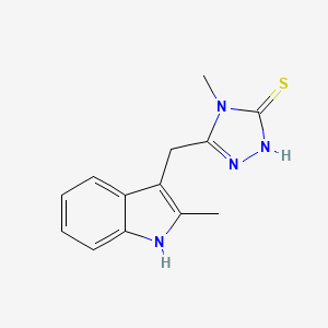 molecular formula C13H14N4S B1347473 4-Metil-5-(2-metil-1H-indol-3-ilmetil)-2,4-dihidro-[1,2,4]triazol-3-tiona CAS No. 436096-84-3