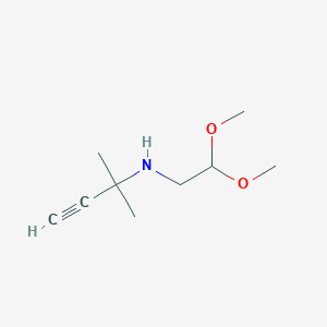 molecular formula C9H17NO2 B13474751 n-(2,2-Dimethoxyethyl)-2-methylbut-3-yn-2-amine 