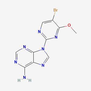 molecular formula C10H8BrN7O B13474803 9-(5-bromo-4-methoxypyrimidin-2-yl)-9H-purin-6-amine 