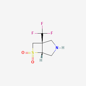 molecular formula C6H8F3NO2S B13474809 rel-(1R,5R)-1-(Trifluoromethyl)-6-thia-3-azabicyclo[3.2.0]heptane 6,6-dioxide 