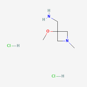 molecular formula C6H16Cl2N2O B13474843 1-(3-Methoxy-1-methylazetidin-3-yl)methanamine dihydrochloride 