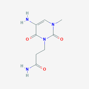 molecular formula C8H12N4O3 B13474850 3-(5-Amino-3-methyl-2,6-dioxo-3,6-dihydropyrimidin-1(2h)-yl)propanamide 