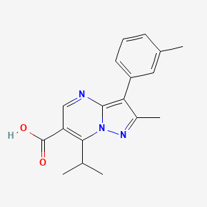 2-Methyl-3-(3-methylphenyl)-7-(propan-2-yl)pyrazolo[1,5-a]pyrimidine-6-carboxylicacid