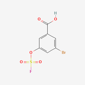 molecular formula C7H4BrFO5S B13474862 3-Bromo-5-[(fluorosulfonyl)oxy]benzoic acid 