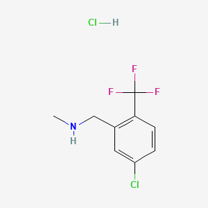 molecular formula C9H10Cl2F3N B13474888 {[5-Chloro-2-(trifluoromethyl)phenyl]methyl}(methyl)amine hydrochloride 