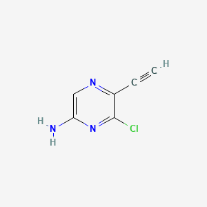 molecular formula C6H4ClN3 B13474905 6-Chloro-5-ethynylpyrazin-2-amine 