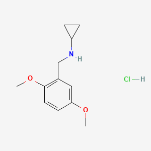 molecular formula C12H18ClNO2 B13474936 N-[(2,5-dimethoxyphenyl)methyl]cyclopropanamine hydrochloride 