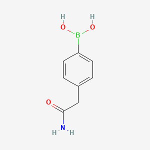 molecular formula C8H10BNO3 B13474940 [4-(Carbamoylmethyl)phenyl]boronic acid 