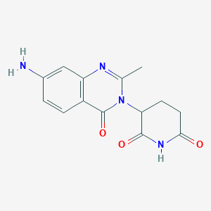 molecular formula C14H14N4O3 B13474964 3-(7-amino-2-methyl-4-oxo-4H-quinazolin-3-yl)-piperidine-2,6-dione 