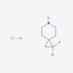 molecular formula C7H12BrClFN B13474974 1-Bromo-1-fluoro-6-azaspiro[2.5]octane hydrochloride 