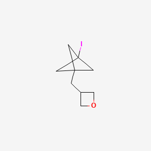 molecular formula C9H13IO B13474999 3-({3-Iodobicyclo[1.1.1]pentan-1-yl}methyl)oxetane 