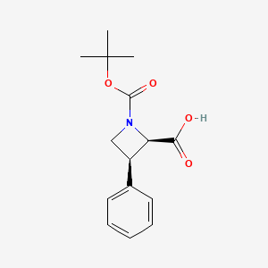 molecular formula C15H19NO4 B13475013 rac-(2R,3S)-1-[(tert-butoxy)carbonyl]-3-phenylazetidine-2-carboxylic acid CAS No. 2486086-59-1