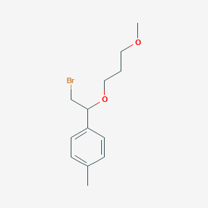 molecular formula C13H19BrO2 B13475041 1-(2-Bromo-1-(3-methoxypropoxy)ethyl)-4-methylbenzene 