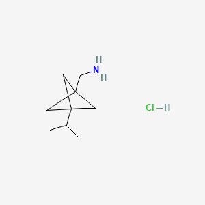 molecular formula C9H18ClN B13475061 1-[3-(Propan-2-yl)bicyclo[1.1.1]pentan-1-yl]methanamine hydrochloride 