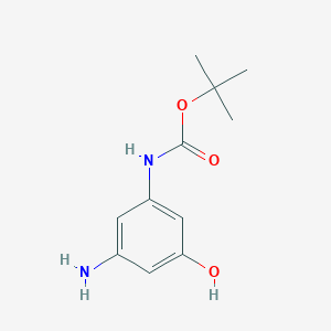 molecular formula C11H16N2O3 B13475099 tert-butyl N-(3-amino-5-hydroxyphenyl)carbamate 