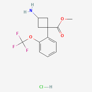 molecular formula C13H15ClF3NO3 B13475127 Methyl (1r,3r)-3-amino-1-[2-(trifluoromethoxy)phenyl]cyclobutane-1-carboxylate hydrochloride 