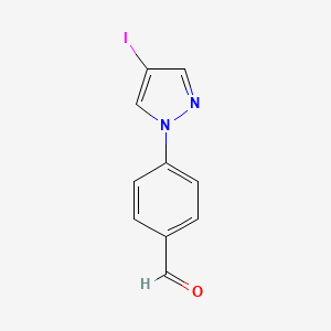 molecular formula C10H7IN2O B13475160 4-(4-Iodo-1h-pyrazol-1-yl)benzaldehyde 