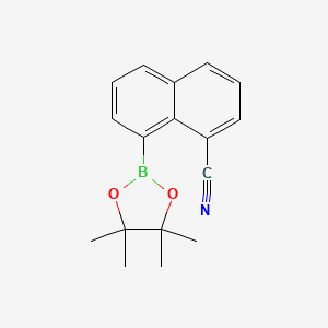 molecular formula C17H18BNO2 B13475207 8-(4,4,5,5-Tetramethyl-1,3,2-dioxaborolan-2-YL)-1-naphthonitrile 