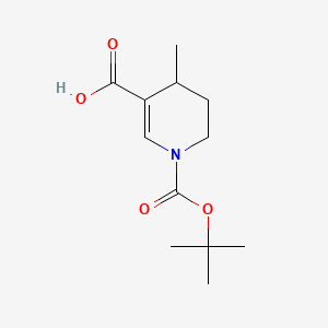 molecular formula C12H19NO4 B13475223 1-[(Tert-butoxy)carbonyl]-4-methyl-1,4,5,6-tetrahydropyridine-3-carboxylic acid 