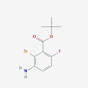 molecular formula C11H13BrFNO2 B13475268 tert-Butyl 3-amino-2-bromo-6-fluorobenzoate 