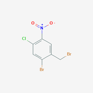 molecular formula C7H4Br2ClNO2 B13475296 1-Bromo-2-(bromomethyl)-5-chloro-4-nitrobenzene 