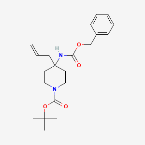 molecular formula C21H30N2O4 B13475299 Tert-butyl 4-allyl-4-(((benzyloxy)carbonyl)amino)piperidine-1-carboxylate 